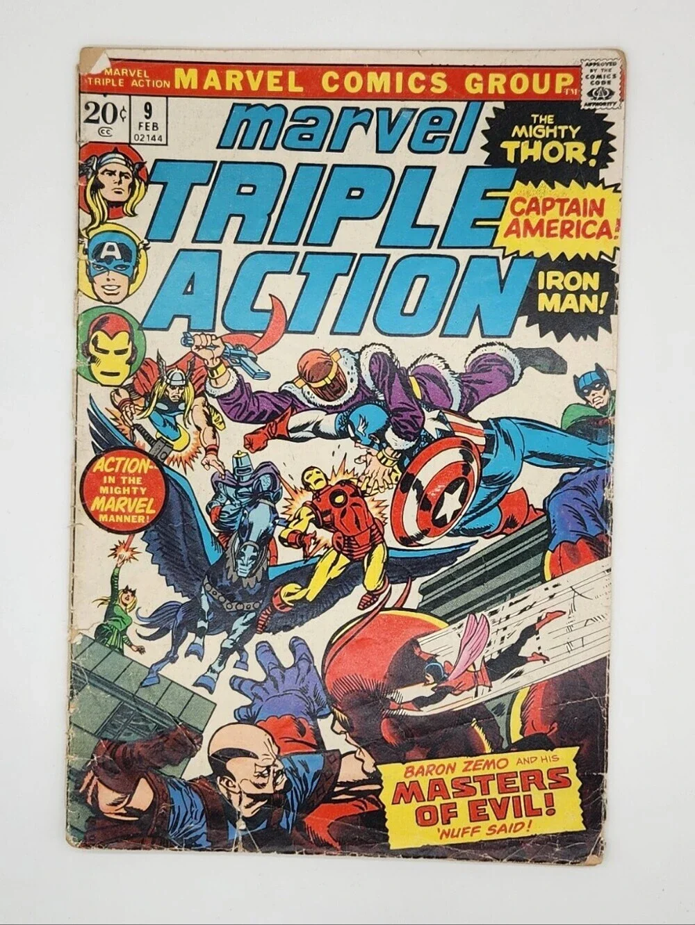 Marvel Triple Action Comic Art Coffee Table Book - Blue, Red, Yellow